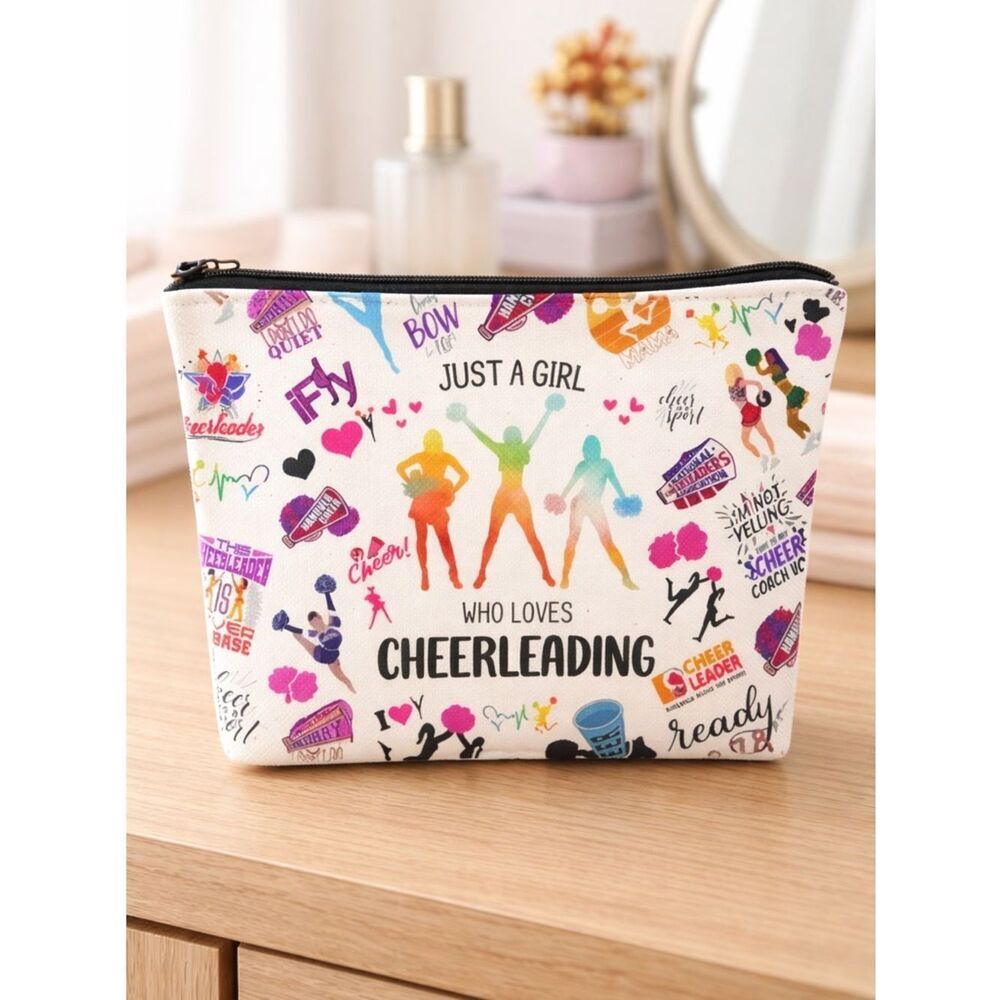 NWT Accessory Bag Makeup Bag I Love Cheerleading Graffiti Bag